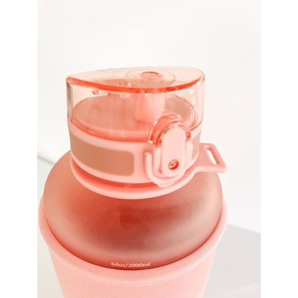 Hydracy Water Bottle with Time Marker -Large BPA Rose Gold 64 oz - Picture 8 of 10